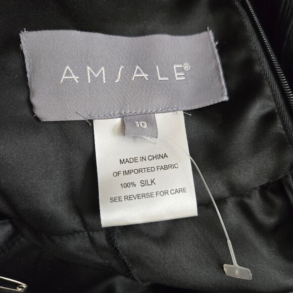 Amsale Womens Whimsigoth Romantic LBD Sheer Silk Babydoll Halter Midi Dress 10 - Picture 9 of 12